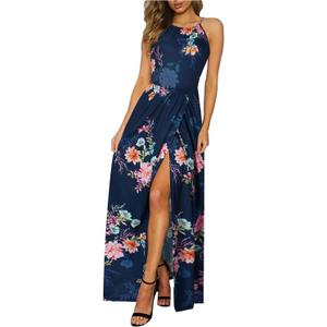 KILIG Women's Summer Floral Beach Flowy Split Maxi Long Dresses, Medium