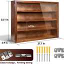 1/18 Scale Diecast Display Case - Wall Mount Clear Model Car Display Case Model Cars Storage Cabinet Rack with Acrylic Door (Cherry, 8 Cars)