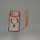 Meifigno Designed for iPhone 17 Pro Max Case 6.9", [Glitter Card & Wrist Strap] [Compatible with MagSafe] [2X HD Screen Protectors] Surround Raised Lens Protection for 17 ProMax Case, Cosmic Orange