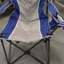 Camping Chairs for Adults Heavy Duty 500lbs Capacity, High Back Folding Chair with Thickened Steel Frame, Padded Portable Outside Chair with Cooler Bag, Cup Holder & Side Pocket, Blue, 2 Pack