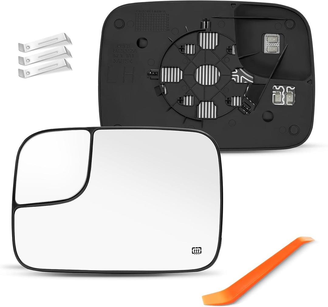 5161010AA Compatible with 2005 2006 2007 2008 2009 Dodge Ram 1500 2500 3500 Driver Side Mirror, Left Side Mirrors Replacement Glass with 4-Pin Heating Socket, Driver Side LH