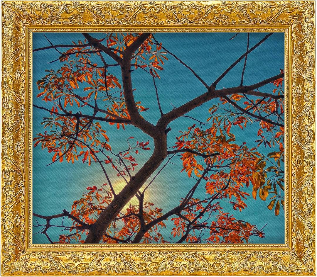 YIVIVEN Canvas Frame for 8x10 Oil Painting Art Prints, Vintage Gold Wood Frame for Canvas, Antique Ornate Plein Air Frames (8"x10",Gold)
