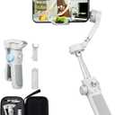 FeiyuTech VB4 Kit 3-Axis Smartphone GimbalBuilt-in 8.5" Extension Rod, AI Face Tracking&Fill Light, Carrying Case for for iPhone,Samsung Galaxy, Google Pixel Series, Motorola  Payload 9.2 oz