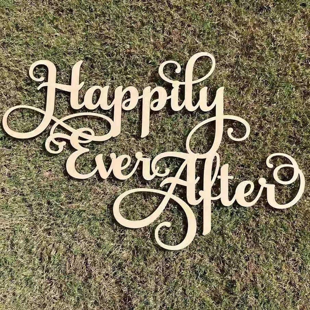 Happily Ever After Sign for Backdrop,Bridal Shower Party Banner for Engagement Wedding Party Decorations