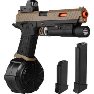 Electric Gel Toys New X5, Full Auto Splat-Blaster Includes Drum and Goggles for Outdoor Team Game, X2 Upgrade Version for Ages 14+,Sandy
