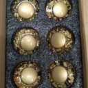 12 Pack Dresser Knobs, Gold Kitchen Crystal Cabinet Drawer Knobs, 1-3/8 Inch(36mm) Vintage Decorative Round Knobs Pulls, Easy to Install