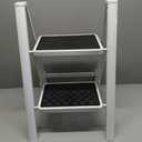 HBTower Step Ladder, Step Ladder Folding Step Stool, Portable Sturdy Steel Ladder Stool for Adults with Anti-Slip Wide Pedals Home Outdoor Kitchen, White