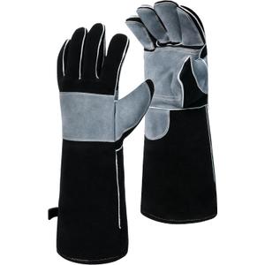 16 Welding Gloves for Welder, Heat Resistant Premium Leather with Kevlar Stitching, Comfortable and Durable,for MIG/Fireplace/BBQ/Animal Handling