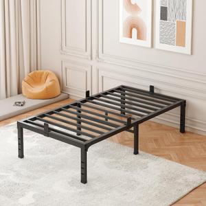 Twin Bed Frames,18 Inch Heavy Duty Metal Platform Bed Frame Twin Size Support Up to 3500 lbs,No Box Spring Needed,No Shaking,Steel Slat Support,Noise Free,Easy Assembly