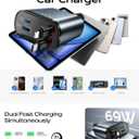 LISEN Retractable Car Charger 4 in 1 for Cars, 69W Retractable USB C Car Charger with 31.5in Cable, Fast Charging for iPhone 17 16 15 14 13 12 Pro Max Plus, Compact Cars Accessories for Daily Driving
