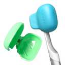 Haven Toothbrush Cover - Fits Electronic and Manual Toothbrushes - Toothbrush Case Holder for Travel - Set of Two Tooth Brush Cap Protectors (Emerald & Aqua) (2 Count (Pack of 1), Blue & Green)