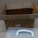 BTSKY 3-Layer Plastic Dividing Storage Box Craft Organizer and Storage with Adjustable Spacers Portable Handled Art Supply Organizer Multipurpose Home Utility Box for Medicine, Sewing(Blue)