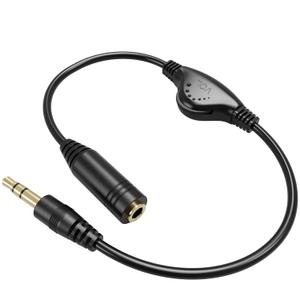 PChero 3.5mm Male to Female Stereo Audio Extension Adapter Cable with Volume Adjustment Control - 10inch (1 ft, 1 Pack)