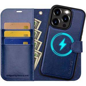 OCASE for iPhone 15 Pro Detachable Wallet Case with Card Holder, [2 in 1] PU Leather Flip Folio Case with RFID Blocking Magnetic Stand Removable Shockproof Phone Cove 6.1 Inch, Blue