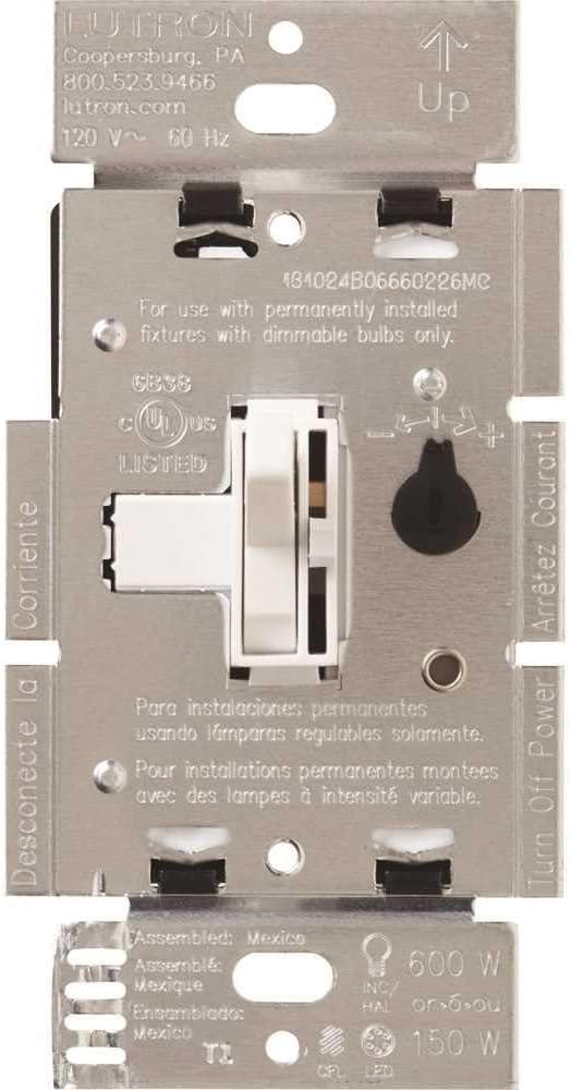 Lutron Toggler 150-Watt Single-Pole/3-Way Preset CFL-LED Dimmer - White TGCL-153PR-WH