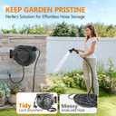 wikiwiki Retractable Garden Hose Reel 1/2 in x 100 ft, Heavy Duty Wall Mounted Hose Reel with 10- Function Sprayer Nozzle, Automatic Slow Return System/180°Swivel Bracket/UV Resistant (Black)