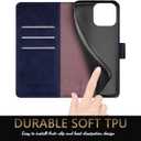 3 x SUANPOT Compatible with iPhone 16 Pro Max 6.9" Wallet case with RFID Blocking Credit Card Holder,Flip Book PU Leather Protective Cover Women Men for Apple 16 Pro Max Phone case Blue