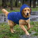 Dog Raincoat Reflective Adjustable Hooded Pet Rain Jacket Poncho with Leash Hole for Dogs S-5XL