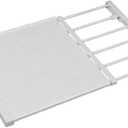 Extendable Closet Shelf Tension Rod Adjustable Clothes Hanger DIY Cabinet Storage Holder Wardrobe Organizer Dividers Shoe Rack 16.54'' Width for Bathroom Kitchen Bookshelf - White (Length: 19.7-31.5 IN)