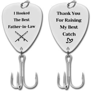 Father in Law Jewelry Father's Day Gift Fishing Lure Father of the Groom Fishing Hooks Gift from Bride Father of the Bride Gift from Groom Birthday Gift for Future Father in Law Fisherman Gift