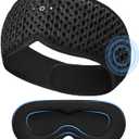 Bluetooth Sleep Mask with Removable 3D Contoured, 100% Blackout Eye Mask for Sleeping, Sleeping Headphones with Ultra-Thin Stereo Speakers for Side Sleepers, Perfect Tech Gifts for Men/Women