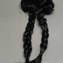 Long Black Braided Wig with Bang for Kids Girls Gothic Party Cosplay Hair for Halloween Costume Dress-up