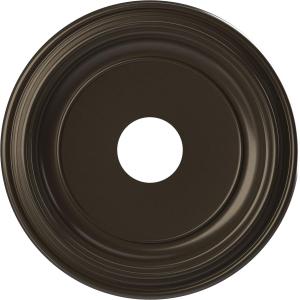 Ekena Millwork 16"OD x 3 1/2"ID x 1 3/8"P Traditional Thermoformed PVC Ceiling Medallion (Fits Canopies up to 9 1/2"), Metallic Dark Bronze