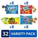 OREO Mini Cookies, CHIPS AHOY! Mini Cookies, SOUR PATCH KIDS Candy & Nutter Butter Bites & Candy Variety Pack, 32 Snack Packs (EXP 09/02/26)