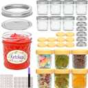 6 oz Glass Jars with Lids, 16 Pack Small Mason Jars 6 oz, Regular Mouth Small Glass Jar with Lids, Clear Canning Jar for Jelly, Jam, Honey, Wedding & Shower Favors