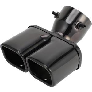 VekAuto 1 Pc Square Curved Slant Cut Dual Exhaust Tip for Toyota Land Cruiser Prado GDJ/TRJ150 Series 3.0" Inlet 7.1" Length Stainless Steel Black Rear
