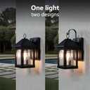 2 Pack Solar Outdoor Wall Lights for Fence Front Door Waterproof Dusk to Dawn Motion Sensor LED Sconce with 3 Modes,3000K E26 Bulb Included,Exterior Porch Lamps Wall Mount Patio Decorative