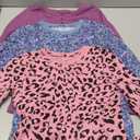 Amazon Essentials Girls and Toddlers' Long-Sleeve Cotton Thermal T-Shirt, Pack of 3 (Large, Purple/Animal), Size for 9yr