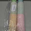 120pcs 9oz Summer Colored Paper Cups Gingham Party Paper Drinking Cups,4 Colors Disposable Plaid Paper Cups Pink Blue Yellow Green Plaid Cups for Wedding Birthday Decoration Baby Shower Picnic