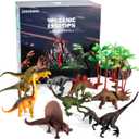 Generic JUKUDAHU Dinosaur Toy with Volcano, Small Trees and Mini Dinosaurs, Green