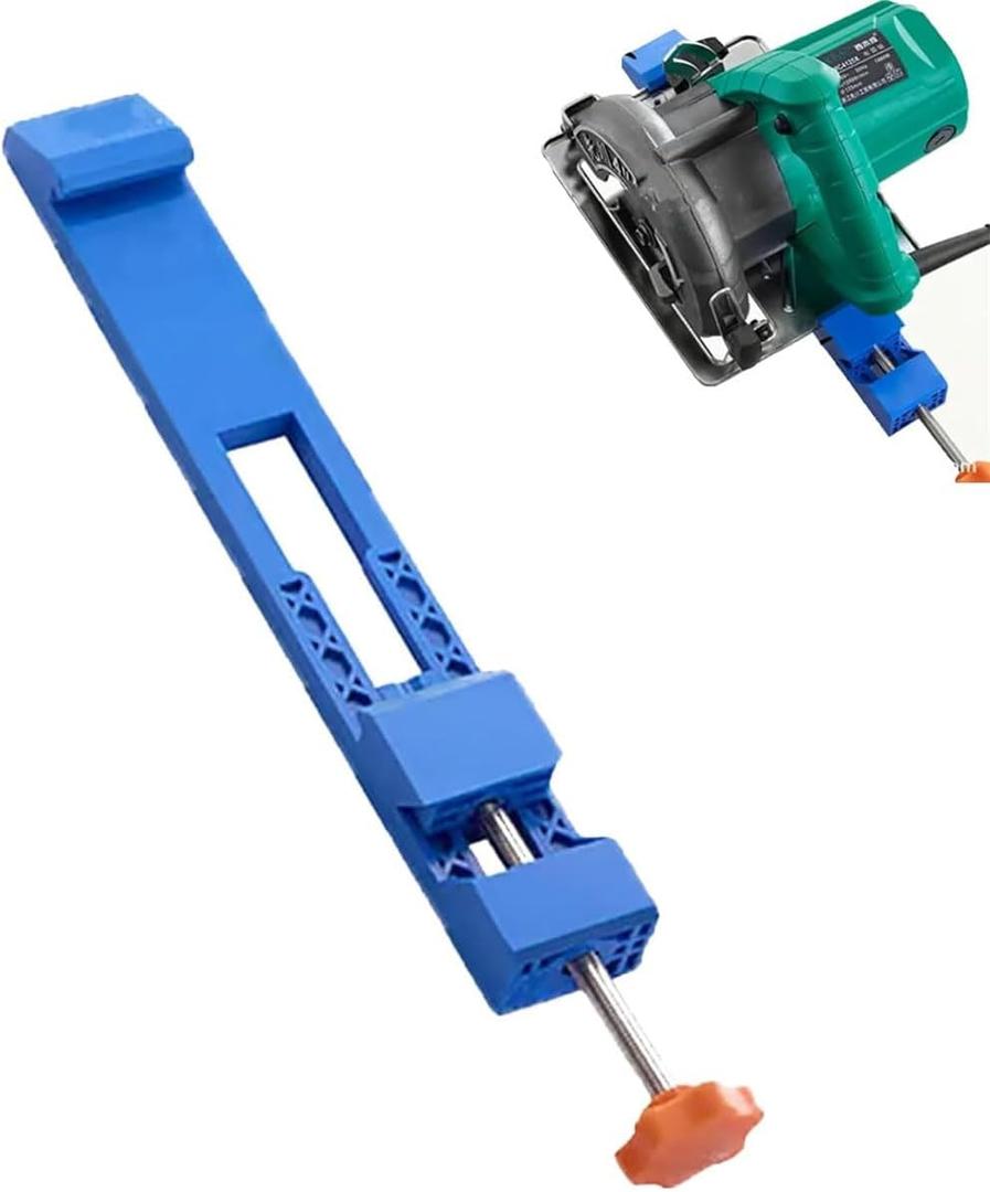 Adjustable Cutting Machine Base Guide, Circular Saw Guide, Electric Circular Saw Milling Positioning Clamp with Gloves, Circular Saw Guide Rail Precision Wood Cutting Guide, Woodworking Tools, Blue