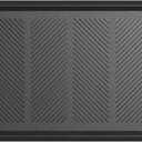 Ottomanson Heavy Duty Rubber Floor Mat Non-Slip, Waterproof, Easy to Clean Boot Tray Utility Mat for Shoes, Boots, Entryway, or Pet Feeding Area Durable, Hose Washable 16" x 32", Black