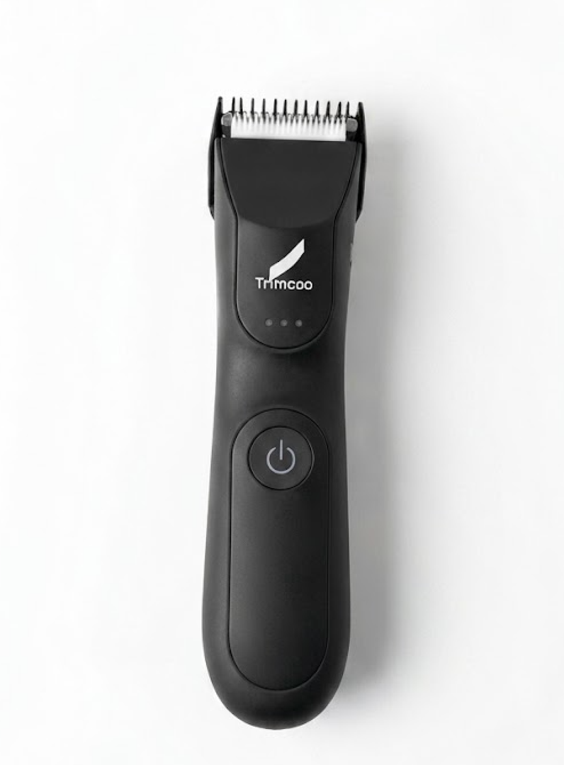 Trimcoo Men’s 2-in-1 Body Groomer Kit, Electric Body Trimmer for Face, Intimate Areas, Wet/Dry Use, Anti-Slip Grip, LED Light, Cordless Hair Shaver for Men, Ideal for Travel & Daily Grooming