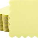 Fuutreo 100 Pcs Scalloped Cocktail Napkins Thick Paper Disposable Party Napkins Beverage Tissue for Wedding Dinner Birthday Supplies, 5 x 5 Inches(Yellow)