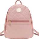 Small Backpack Casual Backpack Purse for Women and Girls, Multiple Pockets Womens Backpacks Stylish Mini Backpacks (Checkered, Pink)