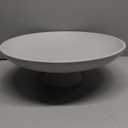 LIN CHUAN Large Decorative Bowl, Modern Resin Pedestal Bowl for Home Decor, Stylish Fruit Bowl for Kitchen Counter, Chic Key Holder for Entry Table, Grey