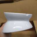 LoeJan Elevated Cat Food Bowl, 5 Oz Ceramic Raised and Tilted Water Bowl, Anti Vomiting and Protect Pets' Spines Dishes for Small Dog, Fat Faced Cat, Kitten (White, 2 Pack)