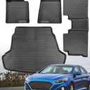 for Hyundai Sonata Floor Mats 2015 2016 2017 2018 2019,Floor Mats for Kia Optima 2016-2019,All Weather Floor Mats Trunk Mats Full Set Cargo Liners Accessories (4PCS)