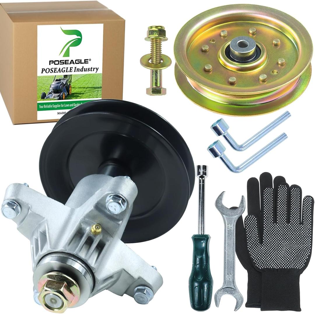 Pre-Greased 918-0671 Spindle Assembly with 756-04129B Idler Pulley Replaces 918-04608A 918-0671B 918-0671D 618-04608A for Cub Cadet RZT 54 GT1554 GT 1554 GTX1054 ZTL8000 Lawn Tractors