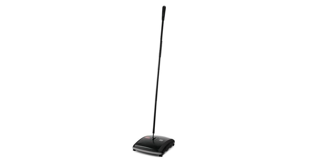 Rubbermaid Commercial Products Executive Series 7.5" DualAction Bristle Mechanical Sweeper, Cordless, Black, Collects Dust, Dirt, and Debris from Hard Floors and Carpet