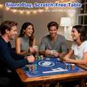 Mahjong Mat Table Cover 32x32 Inch Large American Mahjong Game with Game Rules, Travel Poker Playing Mats Portable cloth bag for 2025 Mahjongg Jongg Fans, Poker, Board Games and Dominoes(Blue)