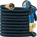 Expandable Garden Hose 50 ft, 2025 New No Kink Flexible Water Hose 50ft with 10 Pattern Spray Nozzle, Extra Strong Brass Connectors, Reinforced Expanding Latex Core, Ultra Lightweight & Collapsible