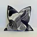 Luxury Black and White Velvet Throw Pillow Cover 18x18 Inch, Soft Abstract Decorative Cushion Cover for Sofa, Bed, or Living Room