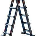 LANBITOU Ladder, A Frame 5 Step Ladder Extension, 17 Ft Anti-Slip Multi Position Ladder, Storage Folding Ladder, 330 lbs Security Load Telescoping Aluminum Ladders for Stairs Home Indoor Outdoor Roof