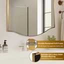ANDY STAR Gold Bathroom Mirror, 20"x30" Scalloped Wall Mirror in Stainless Steel Metal Frame, Unique Vanity Mirror with Modern Curved Edge Design, Ideal for Bathroom, Bedroom, Entryway
