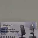 Adjustable Cell Phone Stand with Wireless Induction Bluetooth Speaker, HD Surround Sound for Home and Outdoors, Compatible with iPhone/iPad/Samsung Galaxy, Popular Gifts for Men Women Dad Mom (Deep Black)